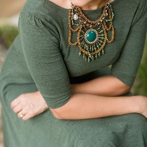 HEADED TO GOODWILL - EUC Heathered Green Dress